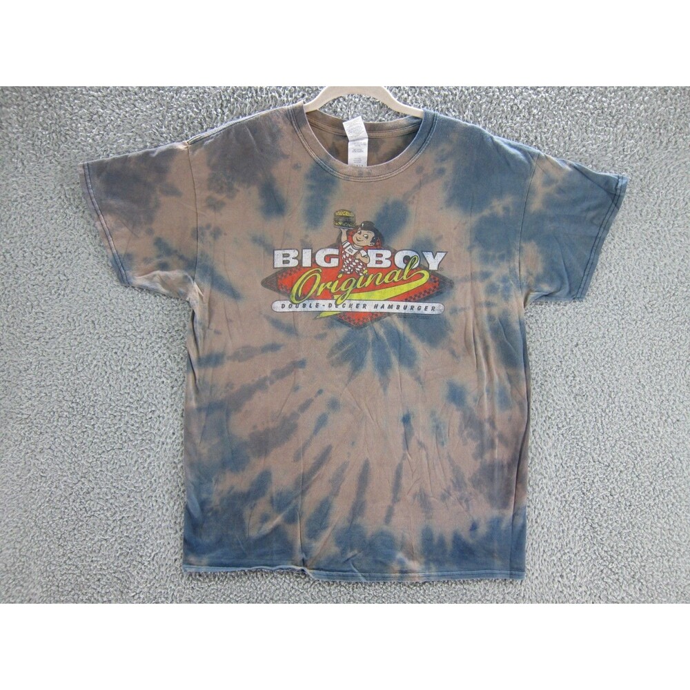 Big Boy Shirt Mens Medium Original Double Decker Hamburger Tie Dye Graphic Tee